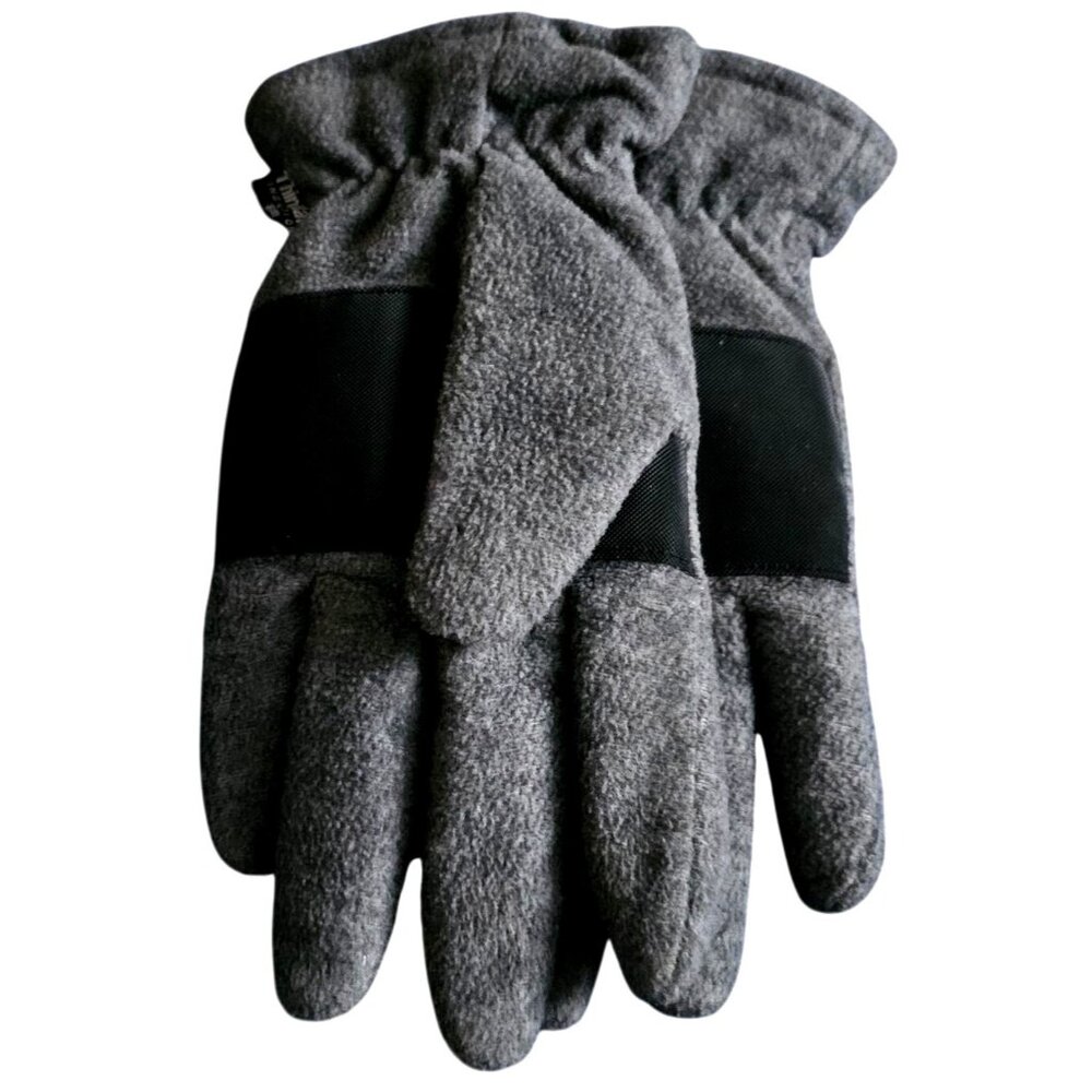 Thinsulate Insulated Gray Fleece Gloves With Grip